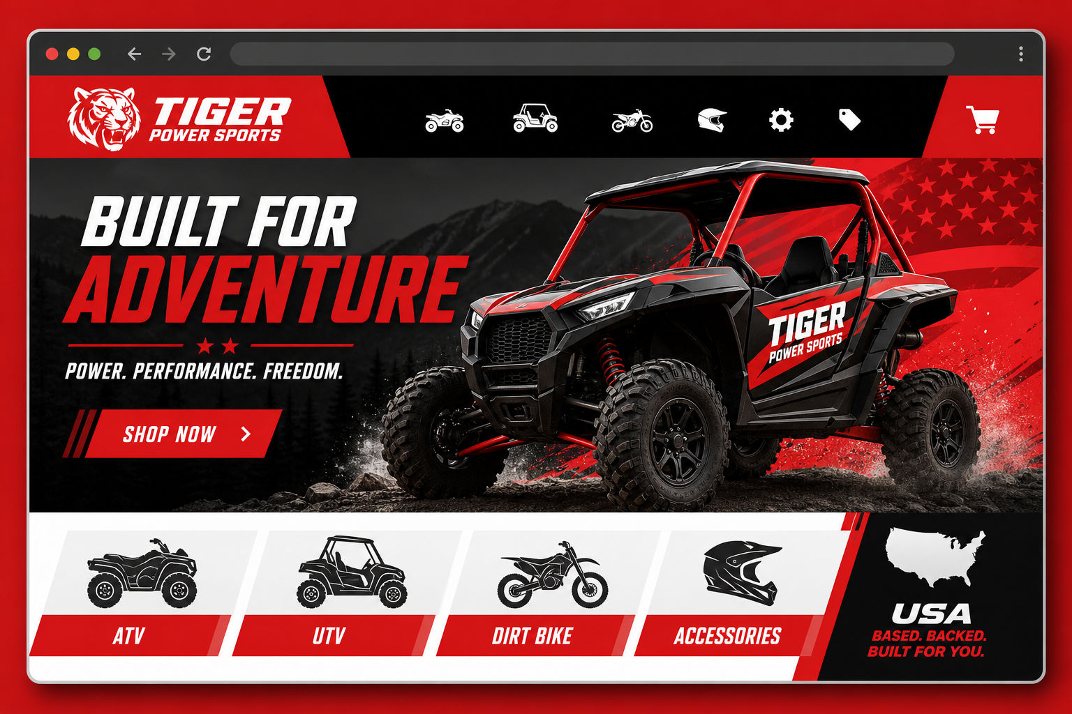 Tiger Power Sports website preview